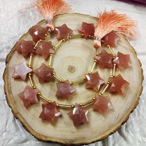 Moonstone Star Shape Loose Gemstone Brioliettes AAA+ Peach Moonstone Fancy Shape Natural Moonstone Beads