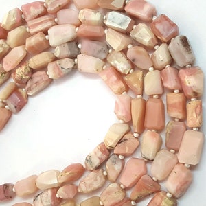 Natural Pink Opal Gemstone Beads, Opal Faceted Nuggets Loose Gemstone Beads 10-15mm, 14&quot;strand Fine Quality