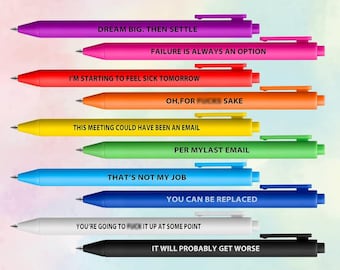 Funny Swear Word Pens | Office Gag Gift, 10-Piece Set