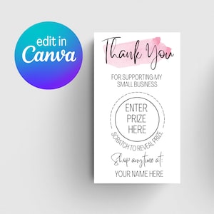 Gratta e vinci/Carte sconto/Carte fedeltà/Carte modificabili/Biglietti da visita/Approvati da Canva