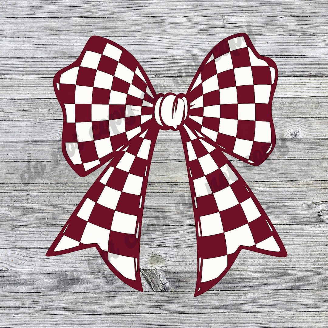 Maroon Checkered Coquette Bow: Retro Preppy Design (digital Download ...
