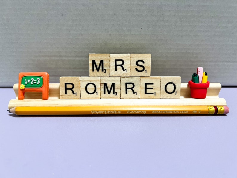 Teacher Name Plate Scrabble Name Plate Teacher Appreciation Gift