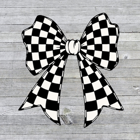 Checkered Coquette Bow, Checkered Print, Retro PNG, Preppy PNG Design, Coquette Bow, Digital Design, Instant Download
