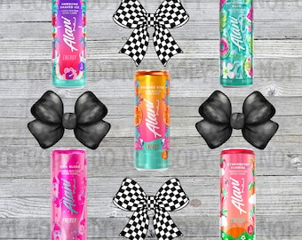 Alani Checkered Coquette PNG Bundle, Coquette Checkered Bow Energy Drinks, Alani Energy Drink PNG, Instant Digital Download