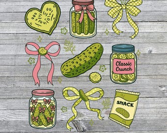 Pickle Coquette PNG, Pickle Lovers, Classic Pickles, Punny Pickle Shirt PNG, Pickle Snacks PNG, Pickle Shirt Rosetter, Omedelbar Digital Nedladdning