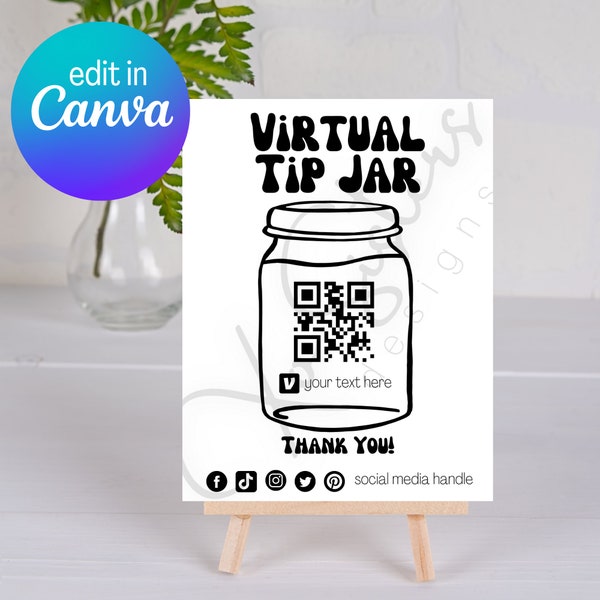 Virtual Tip Jar Sign Digital Download Etsy