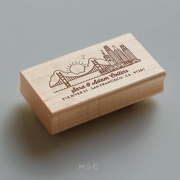 San Francisco Skyline - City Collection - Personalized Stamp