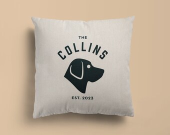 Dog Bust Personalized Woven Pillow - Breeds