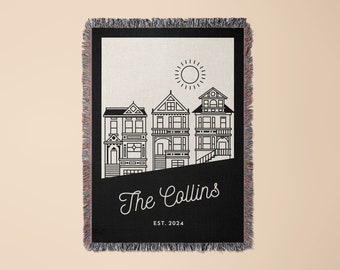 Cityscape Personalized Woven Blanket Throw - City Collection