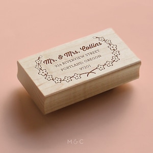 Sakura Cherry Blossom  - Botanical Collection - Personalized Stamp