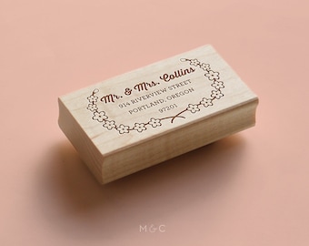 Sakura Cherry Blossom  - Botanical Collection - Personalized Stamp