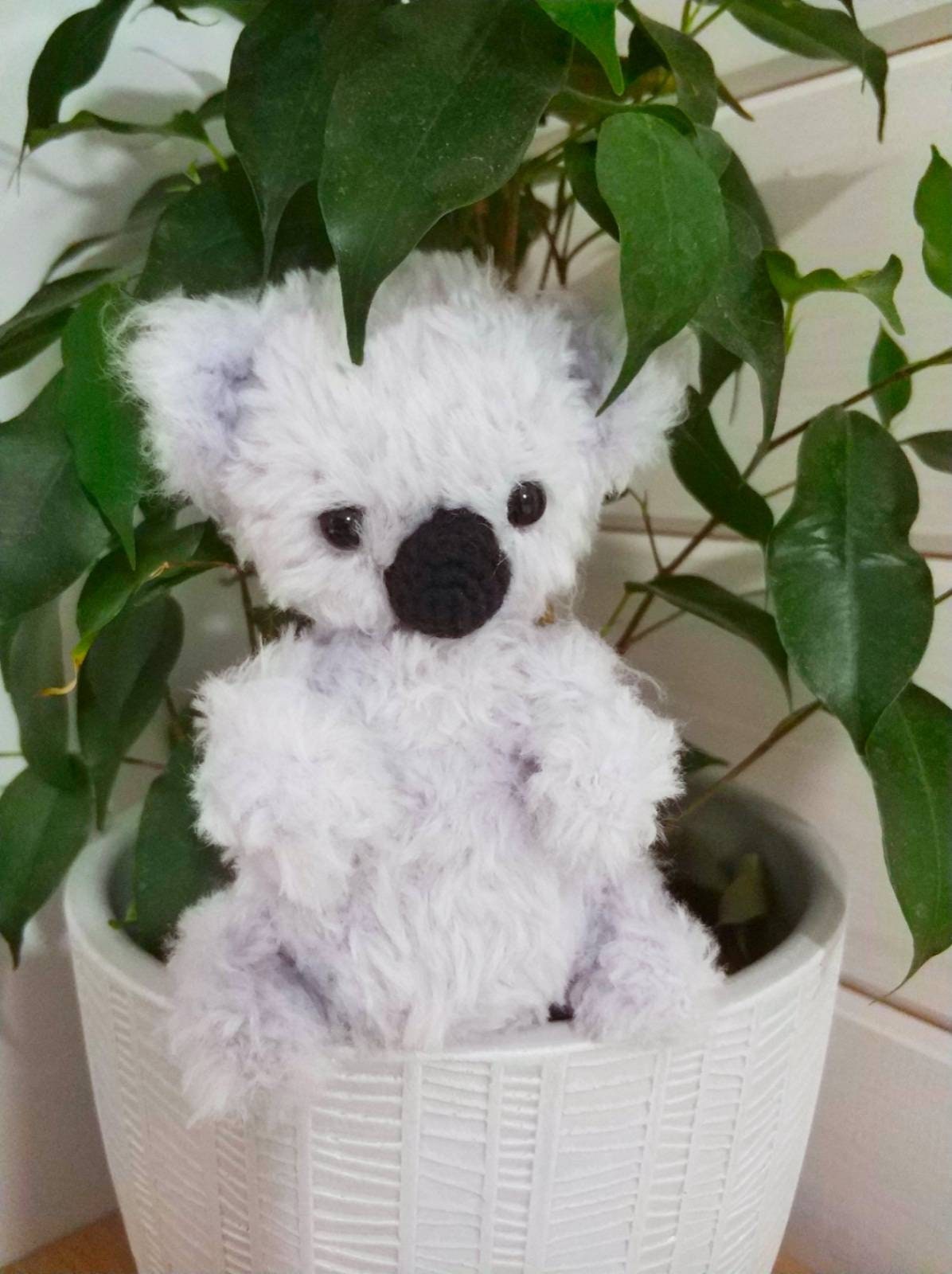 Plush Koala Bear Stuffed Animal Cute Toy Crochet Fluffy Teddy Etsy