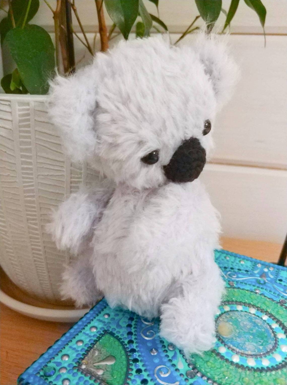 Plush Koala Bear Stuffed Animal Cute Toy Crochet Fluffy Teddy Etsy