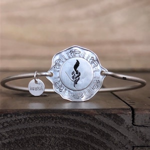 sanskrit mantra bracelet for women, calligraphy engraved bracelets for men,om bracelet men, silver  bracelet men, Om Shanti Shanti Shanti