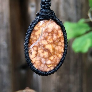 Ocean jasper pendant,ocean jasper necklace men,jasper pendant necklace  for women, healing stone necklace, macrame gemstone pendant, jasper