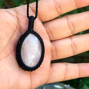 Rose Quartz necklace, Rose Quartz jewelry ,macrame mini , Raw crystal necklace, Heart chakra, Quartz necklace, macrame necklace for women