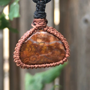 Ocean jasper pendant,ocean jasper necklace men,jasper pendant necklace  for women, healing stone necklace, macrame gemstone pendant, jasper