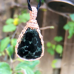 Tourmaline necklace men, black tourmaline pendant women, raw tourmaline jewelry her, macrame necklace for men, healing stones and crystals,