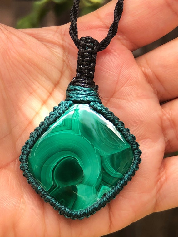 Gemstone Necklace, Genuine Green Malachite Necklace, Malachite Crystal –  Jennifer Jade Shop