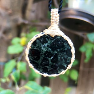 Tourmaline necklace men, black tourmaline pendant women, raw tourmaline jewelry her, macrame necklace for men, healing stones and crystals,