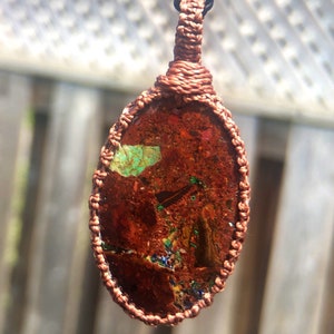 Zarinite pendant necklace, rare stone necklace, macrame necklace for men, macrame gemstone pendant, macrame stone necklace, rare stone