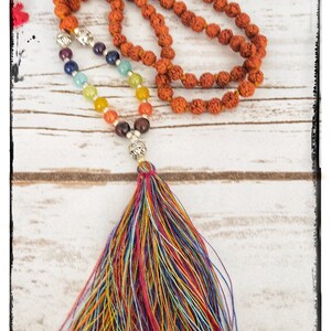Rudraksha Kette für Frauen, Japa Mala Perlen 108, Gebetskette 108 Mala Kette, Chakra Kette Herren, 108 Mala Herren, Yoga Liebhaber Geschenk