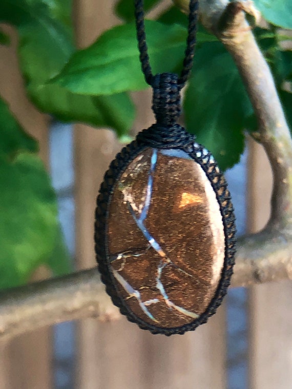 Macrame Boulder Opal Necklace Macrame Boulder Opal Necklace