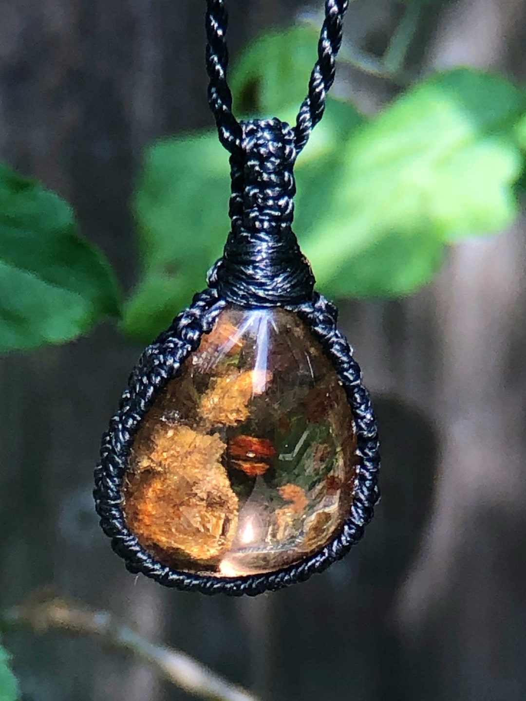 Garden Quartz Necklace, Quartz Necklace, Terrarium Necklace, Lodolite