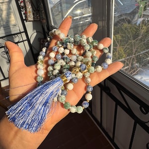 Tree Agate Mala Necklace – Sacred Handmade Healing Jewelry