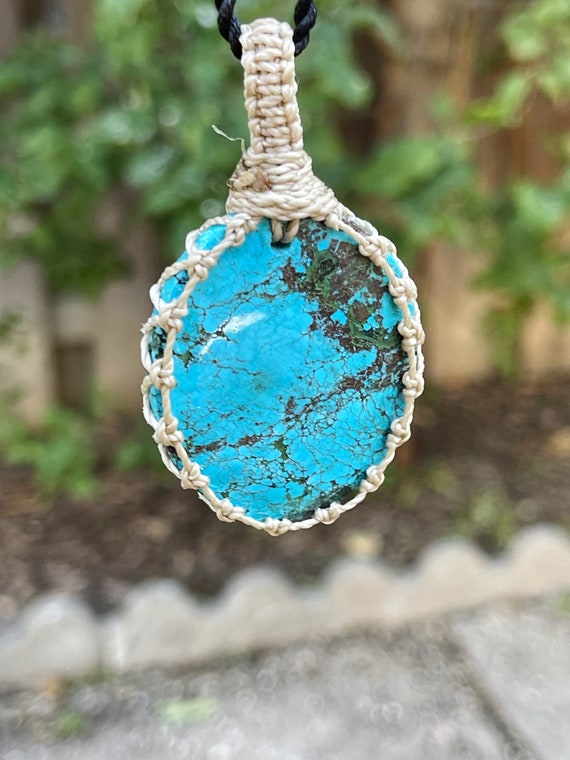 Leather Cord Necklace - Antique Gold/Turquoise - Handmade in the USA -  LocalWe.com, LLC