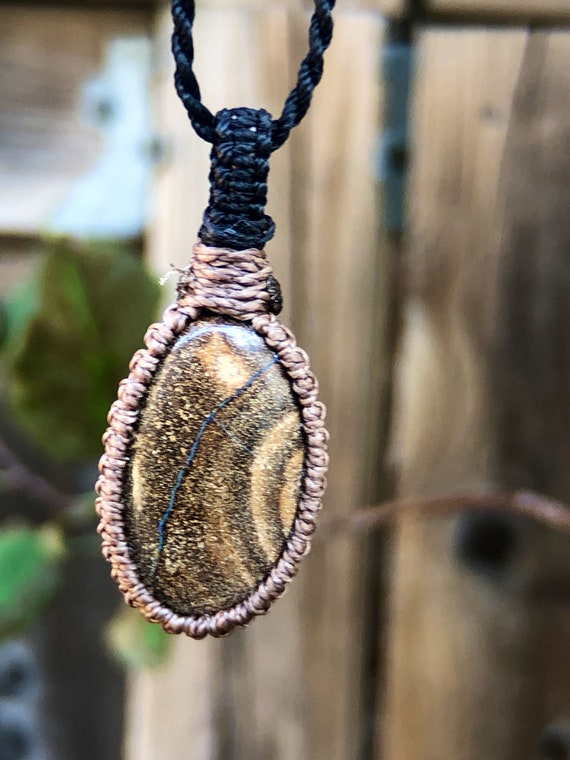 Macrame Boulder Opal Necklace Macrame Boulder Opal Necklace