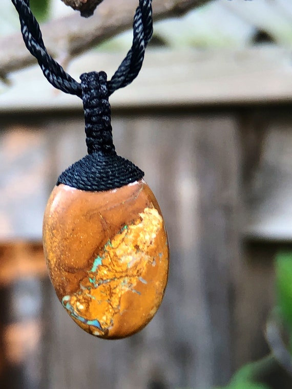 Macrame Boulder Opal Necklace Macrame Boulder Opal Necklace
