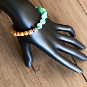 Sandalwood bracelet men, green jade bracelet for women, healing crystal bracelet men, healing crystal bracelet for men, wrist mala bracelet