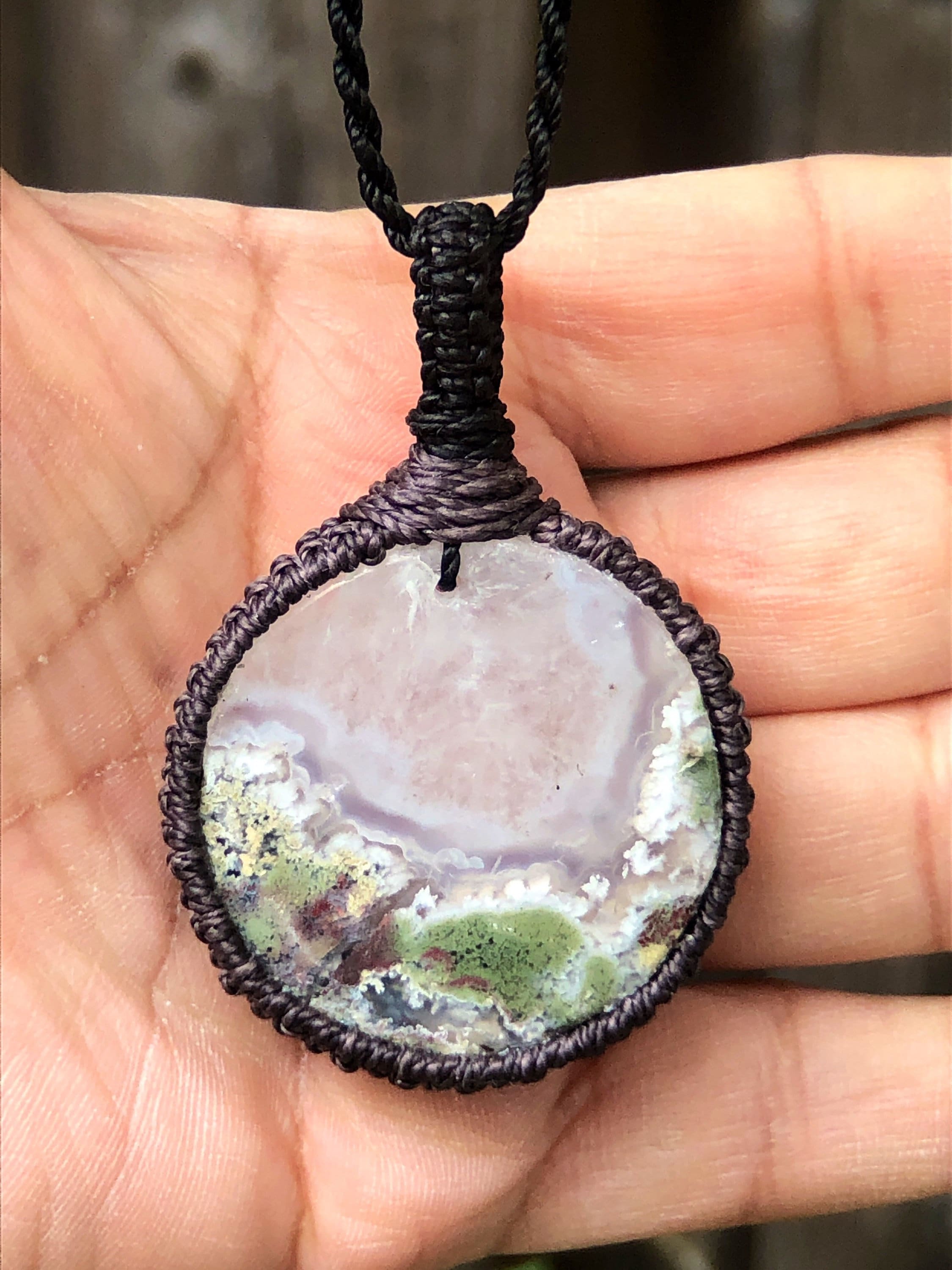 MOSS Agate pendant necklace for women moss agate necklace Etsy