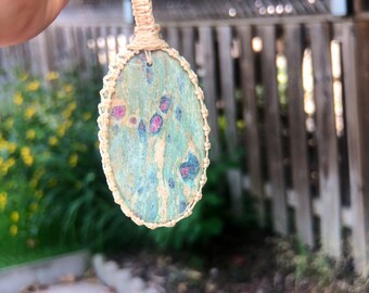 Ruby Fuchsite pendant necklace for women, July birthstone jewelry,Ruby pendant,Ruby jewellery,Healing stone pendant for men,Macrame necklace