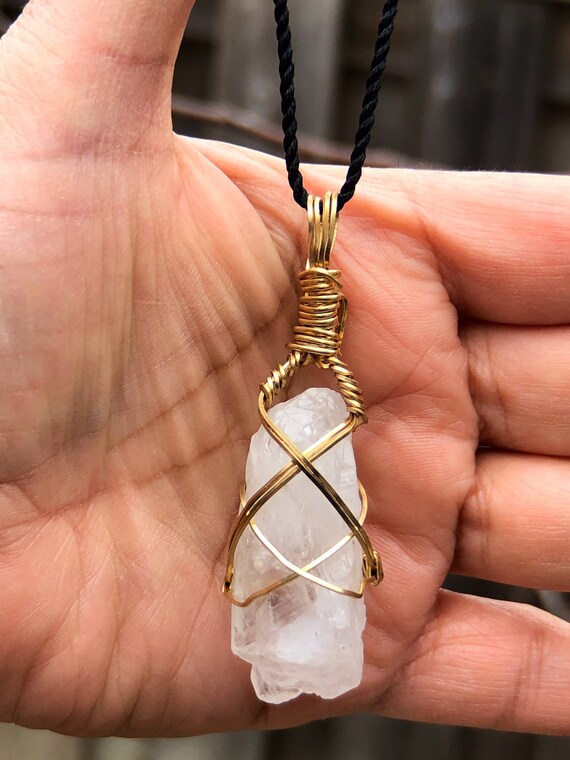 Men's quartz crystal necklace sale