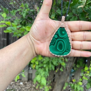 Malachite Necklace for women, Malchite jewelry handmade, Macrame gemstone pendant, macrame necklaces for women, macrame necklace for men image 10