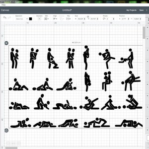 24 Sex Positionen SVG Bundle, Kama Sutra Strichmännchen (Digitale Dateien)