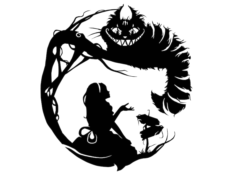 Download Alice and Cheshire Cat svg Alice in Wonderland SVG for | Etsy