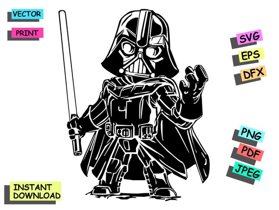 Download Vader Svgsvgvader Silhouette Vader Clip Art Lightsaber Svg Etsy