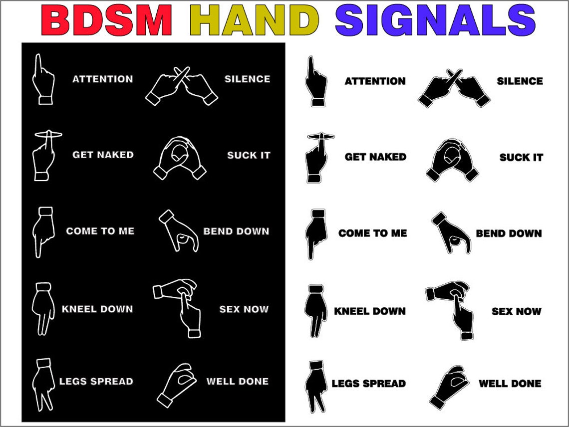 BDSM Hand Signal Set, Kinky Sign Language (svg, Eps, Dxf, Pdf, Png) - Etsy
