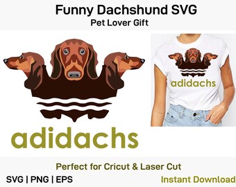 Funny Dachshund SVG | Three Wiener Dogs Color Print (Digital Download)