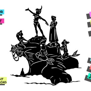 Pan SVG, Wendy alla laguna della sirena SVG, Cricut, Silhouette, File di taglio, Clipart,