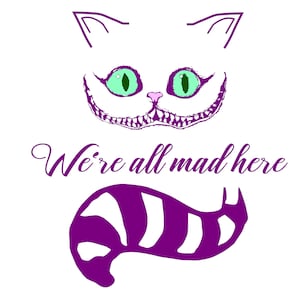 Chesh Cat SVG, Katze mit Tail svg, Katze, Alice svg, Alice in Wonder svg, Tee-Svg, Cricut, Tee-Party-Svg, Papierschnitt, CRICUT