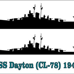 USS Dayton Battleship SVG: Navy Ship Silhouette, Cricut Cut File