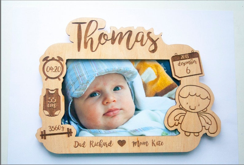 Personalized Birth Announcement Picture Frame Newborn Baby Etsy