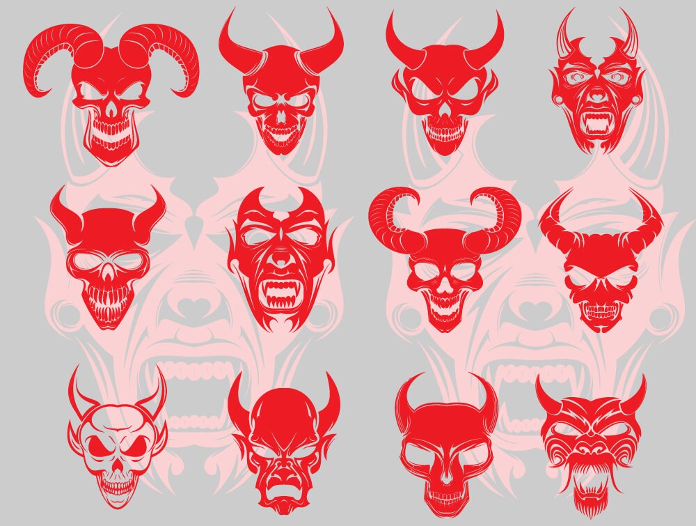 悪魔セット svg、悪魔、悪魔、ビンテージ 悪魔 Svg、悪魔、サタン 