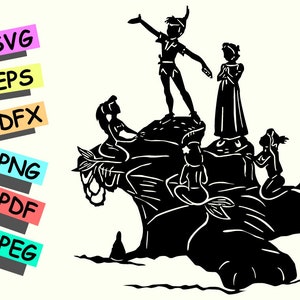 Pan SVG, Prate Svg, sirena Svg, Peter Svg, Wendy Svg, laguna sirena Svg, alla laguna sirena SVG, Cricut, Silhouette, Taglia File, Clipart,