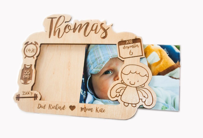Newborn Baby Girl Picture Frame personalized Birth Etsy