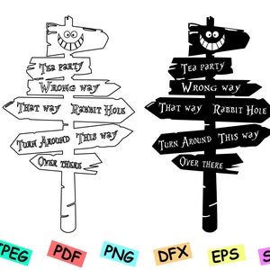 Aangepaste partij decoraties SVG, Tea Party pijl SVG, deze kant op, verkeerde manier, omdraaien, daar-INSTaNT DOWNLOAD, SVG voor Cricut